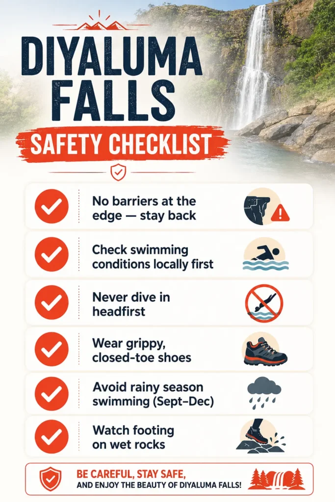 Diyaluma waterfall Safety Checklist